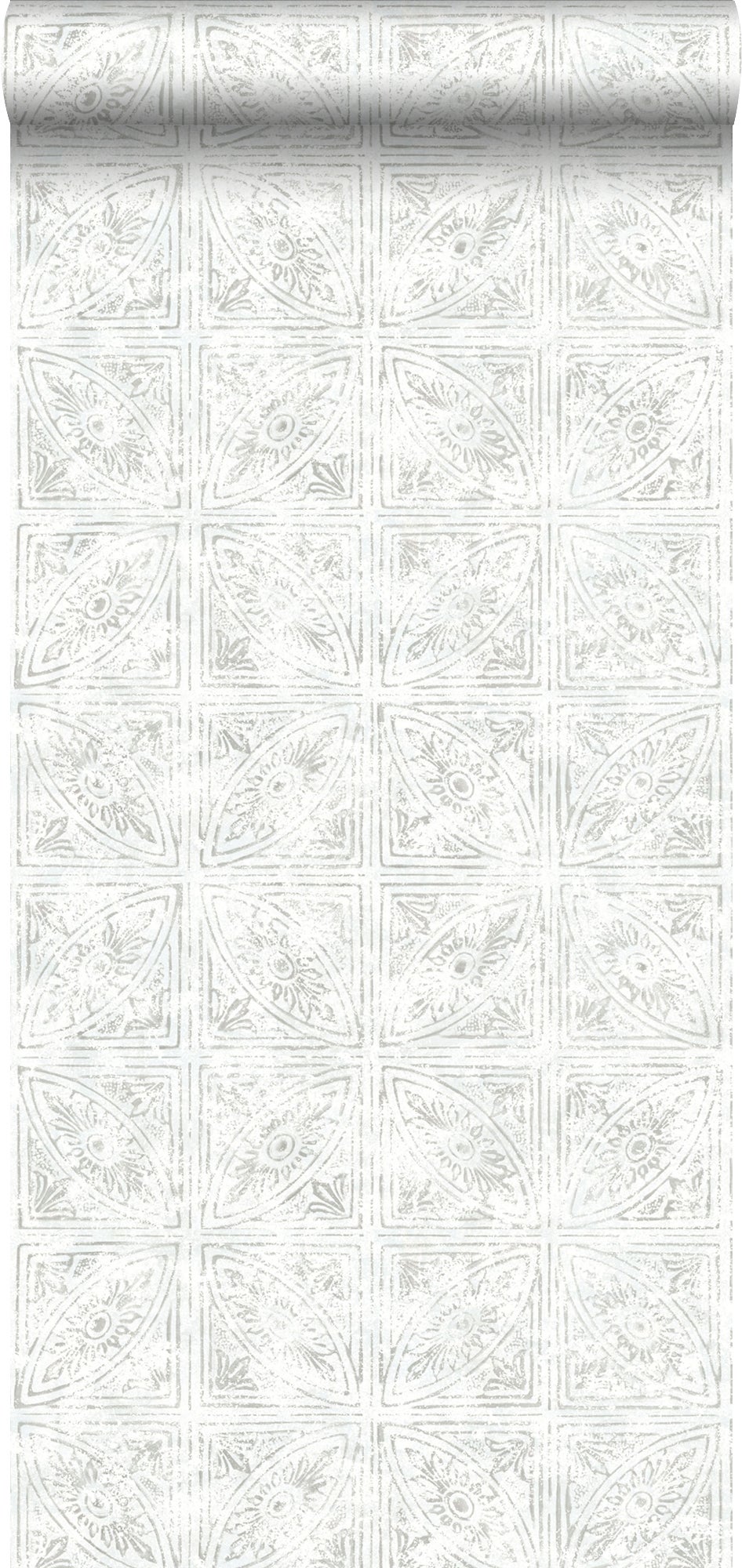 Tapeta motyw płytek jasnoszarym - 53 cm x 10.05 m - ESTAHOME