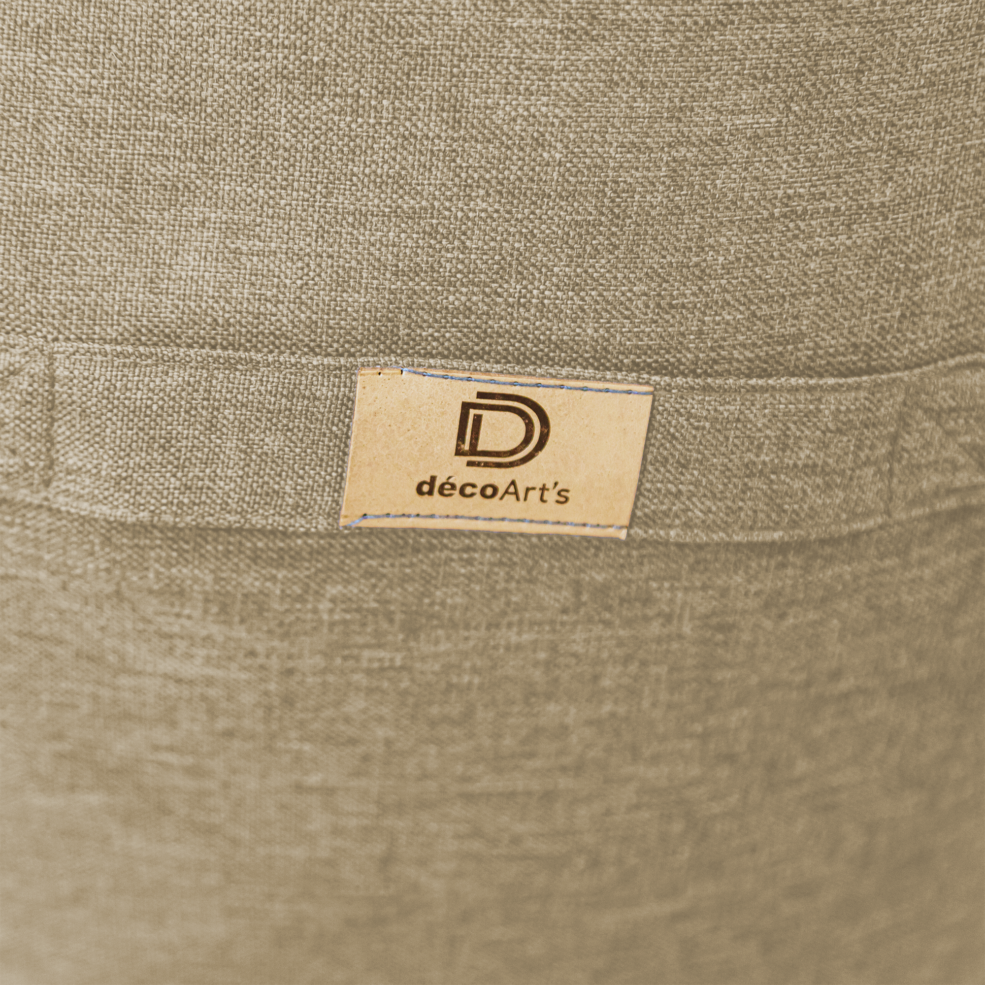 Poltrona pouf XXL da interno in tessuto effetto lino - 120x70x90 cm - Beige - 6