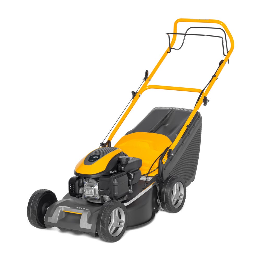 STIGA Collector 48 S Tondeuse à essence autotractée - Moteur 123cc largeur de coupe 46 cm bac de ramassage 60 L éjection arrière guidon réglable - 2