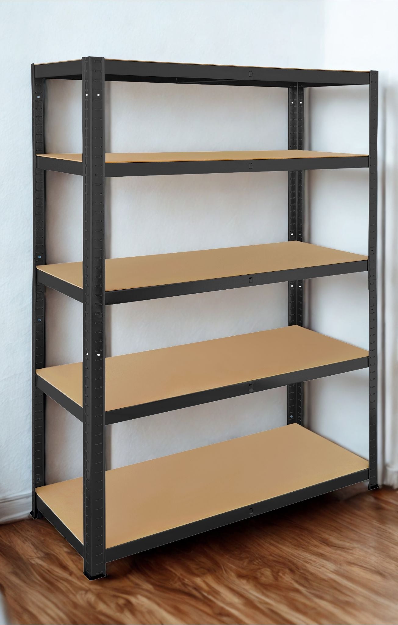Rack en métal MDF Noir - 180 x 120 x 45 cm - 5 étagères - Montage ...
