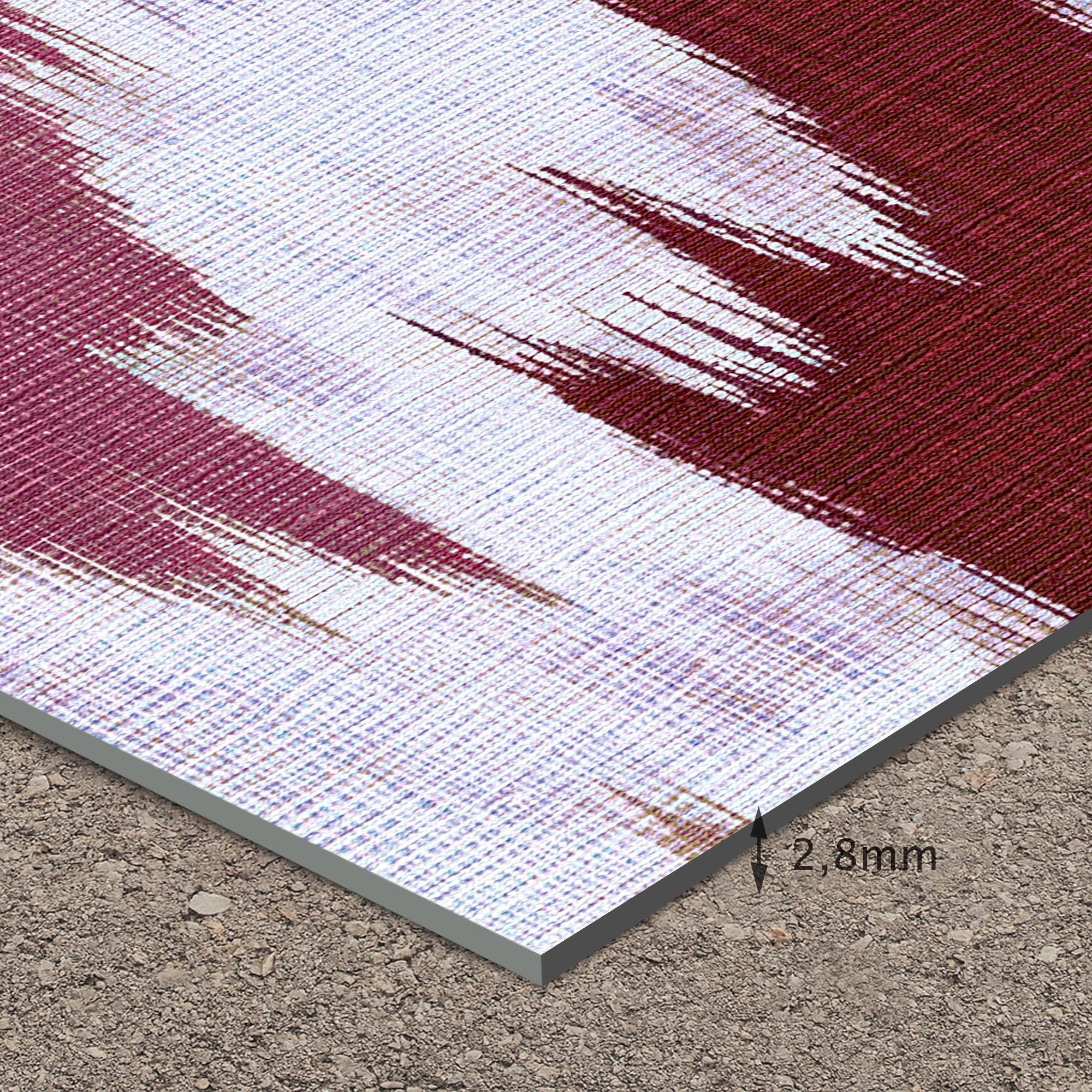 Tapis PVC Intérieur/Extérieur Ikat Vermillon 133x200 cm - Vinyle imprimé antidérapant, lavable et résistant pour terrasse et maison - 3