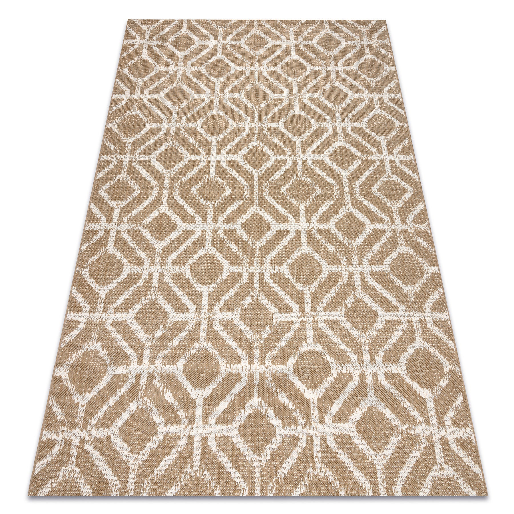 Dywan sizal FLAT 48957265 Geometryczny ROMBY naturalny beż sznurkowy 80x150 cm