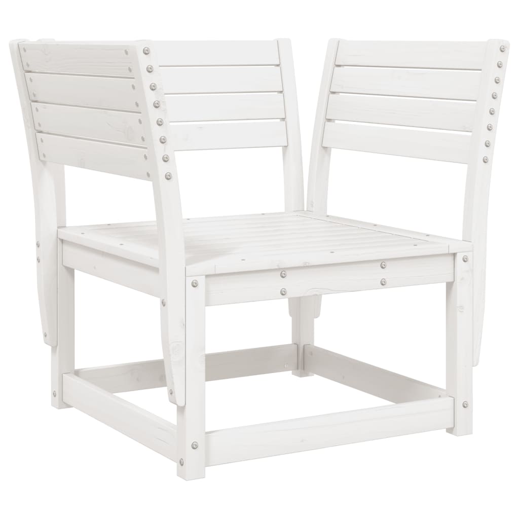 Canapé de jardin，Canapé d'extérieur，Banquette，Sofa de jardin accoudoir avec coussins blanc bois massif pin CFW11134 - 4