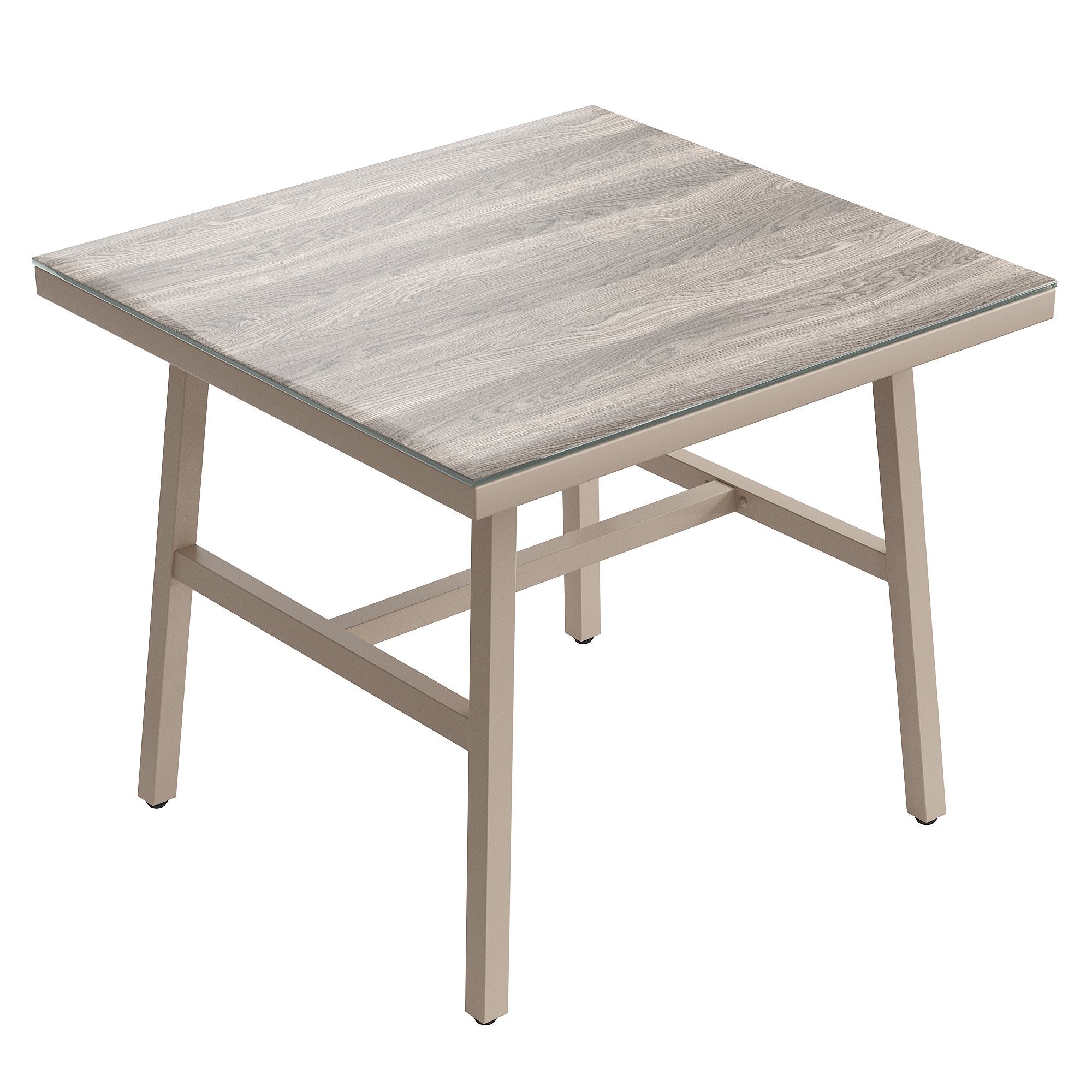 Ensemble de salle à manger de jardin - en corde - avec structure en fer galvanisé, pieds réglables, canapé d'angle, 1 fauteuil, 1 tabouret, Beige - 8