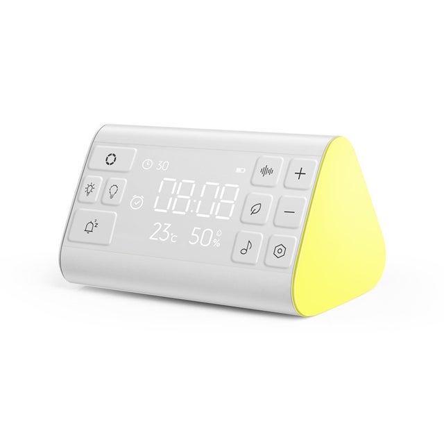 Machine à bruit blanc pour le sommeil et aide à la relaxation, horloge numérique, moniteur de température et d'humidité et veilleuse.