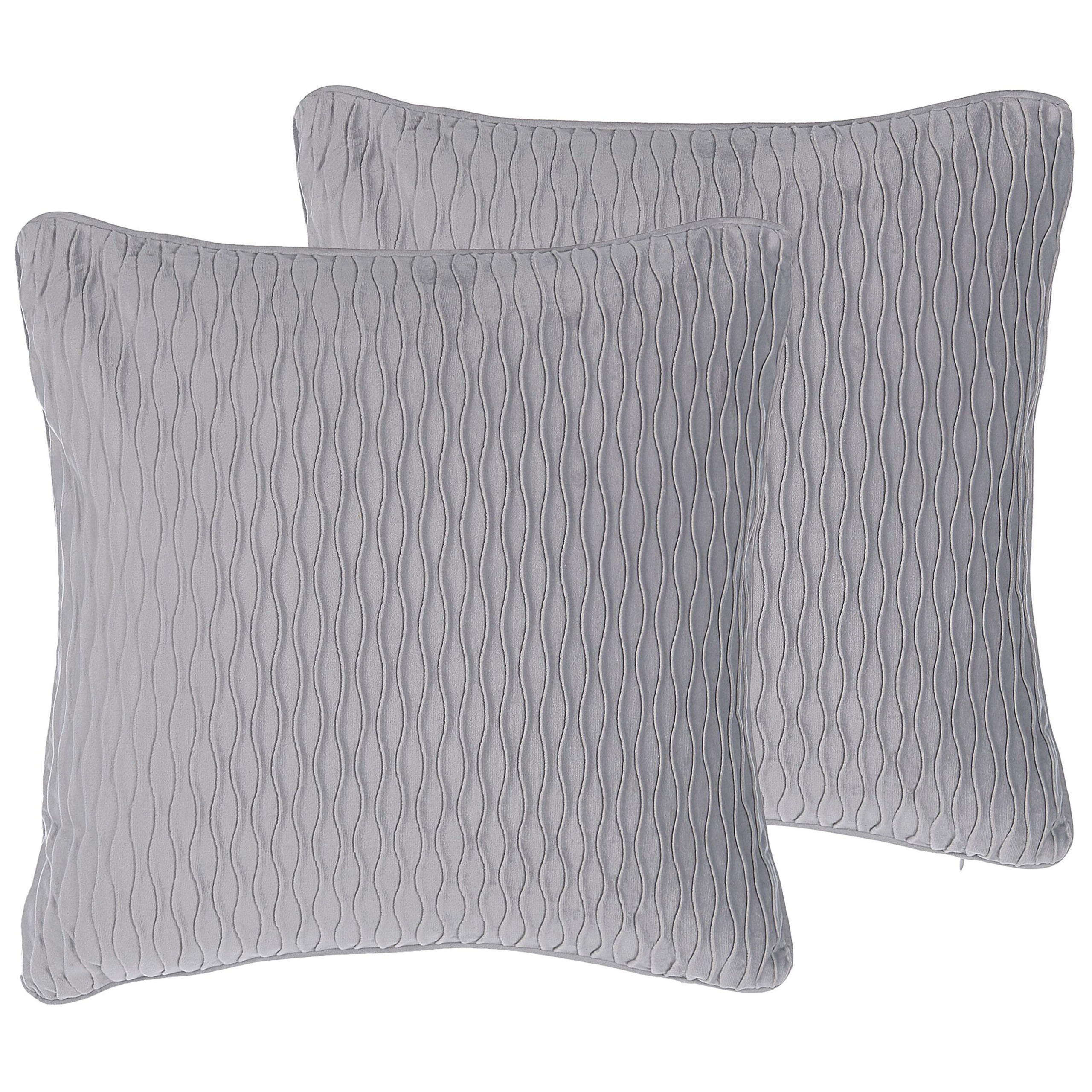 Set di 2 cuscini cotone bianco blu e grigio 45 x 45 cm PALLIDA