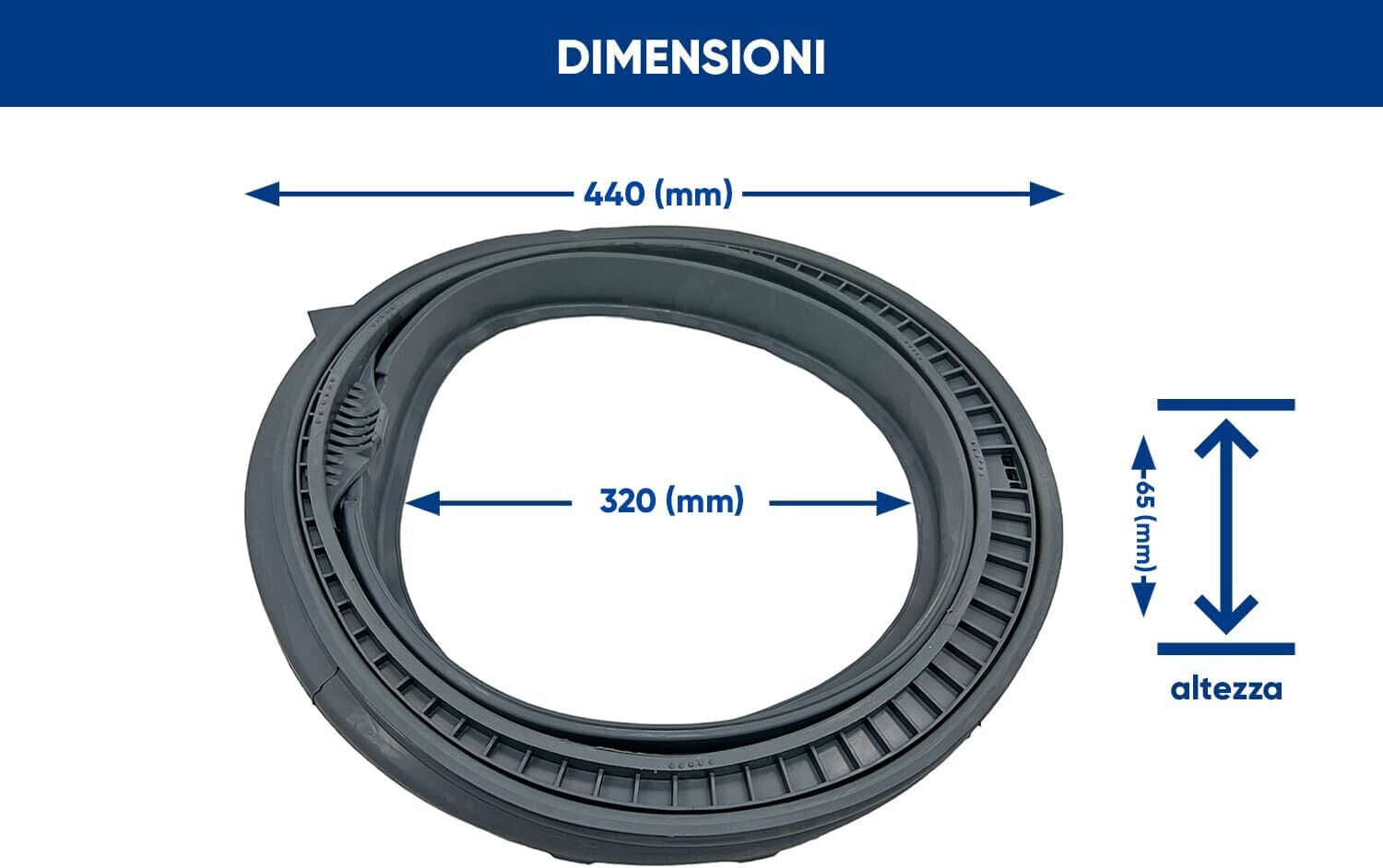 Guarnizione Oblò Lavatrice Miele, Sostitutiva 09046450, Compatibile Con Modelli WKB, WKG, WMG, KWL, WMB E Simili