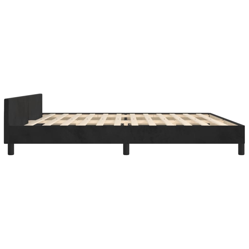 Cadre de lit sans matelas noir 200 x 200 cm en velours - 7