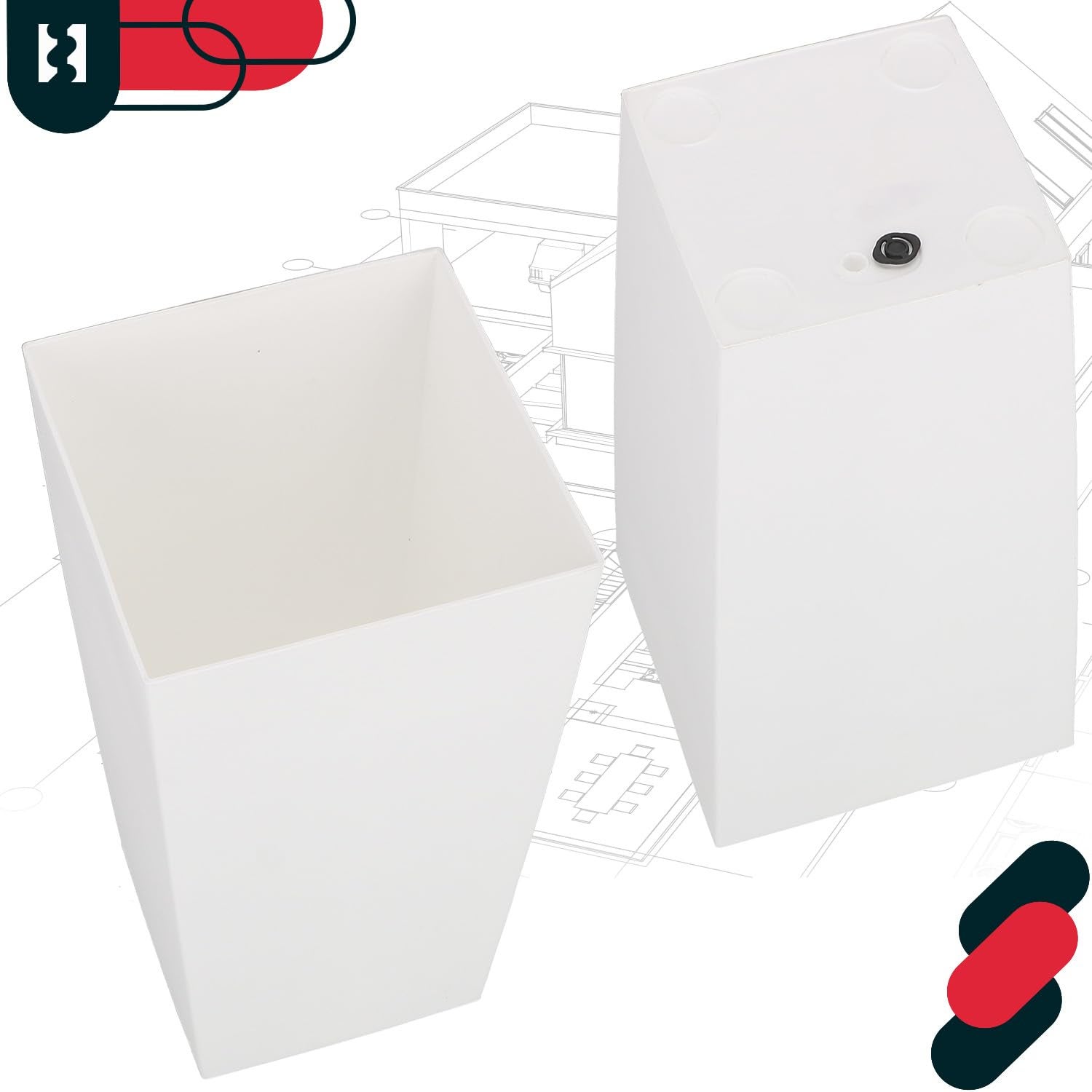 Doniczka 290x290x545 mm urbi square biała z wkładem - KOTARBAU - 6