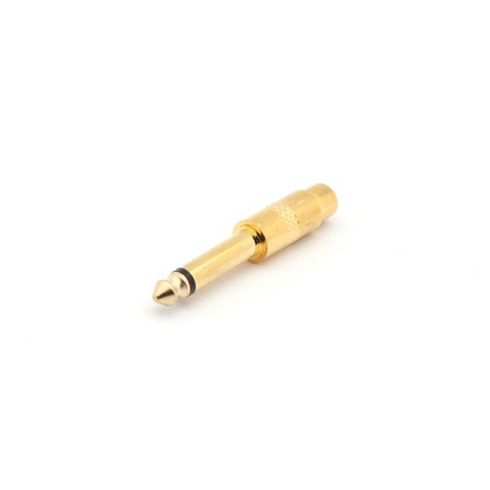 Fiche RCA mâle dorée capot argent