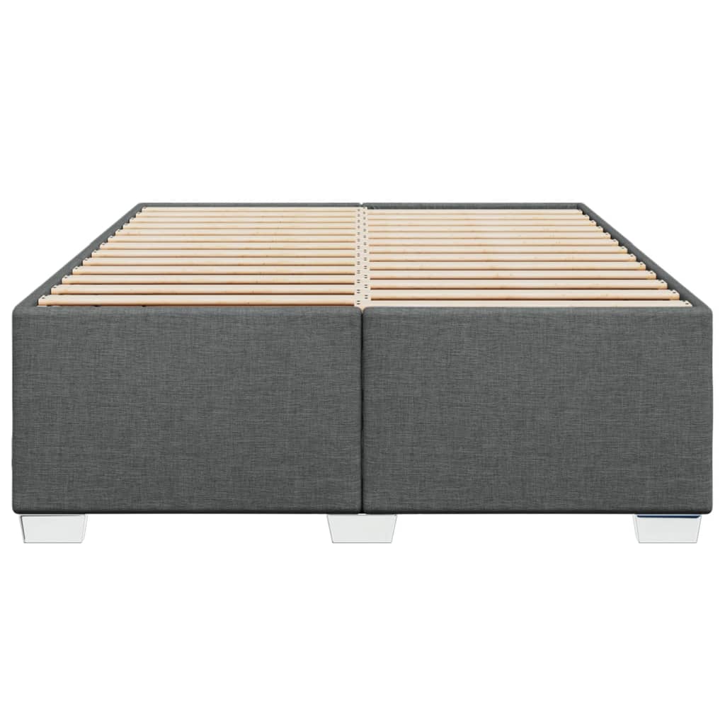 Cadre de lit sans matelas gris foncé 160 x 200 cm tissu - 4