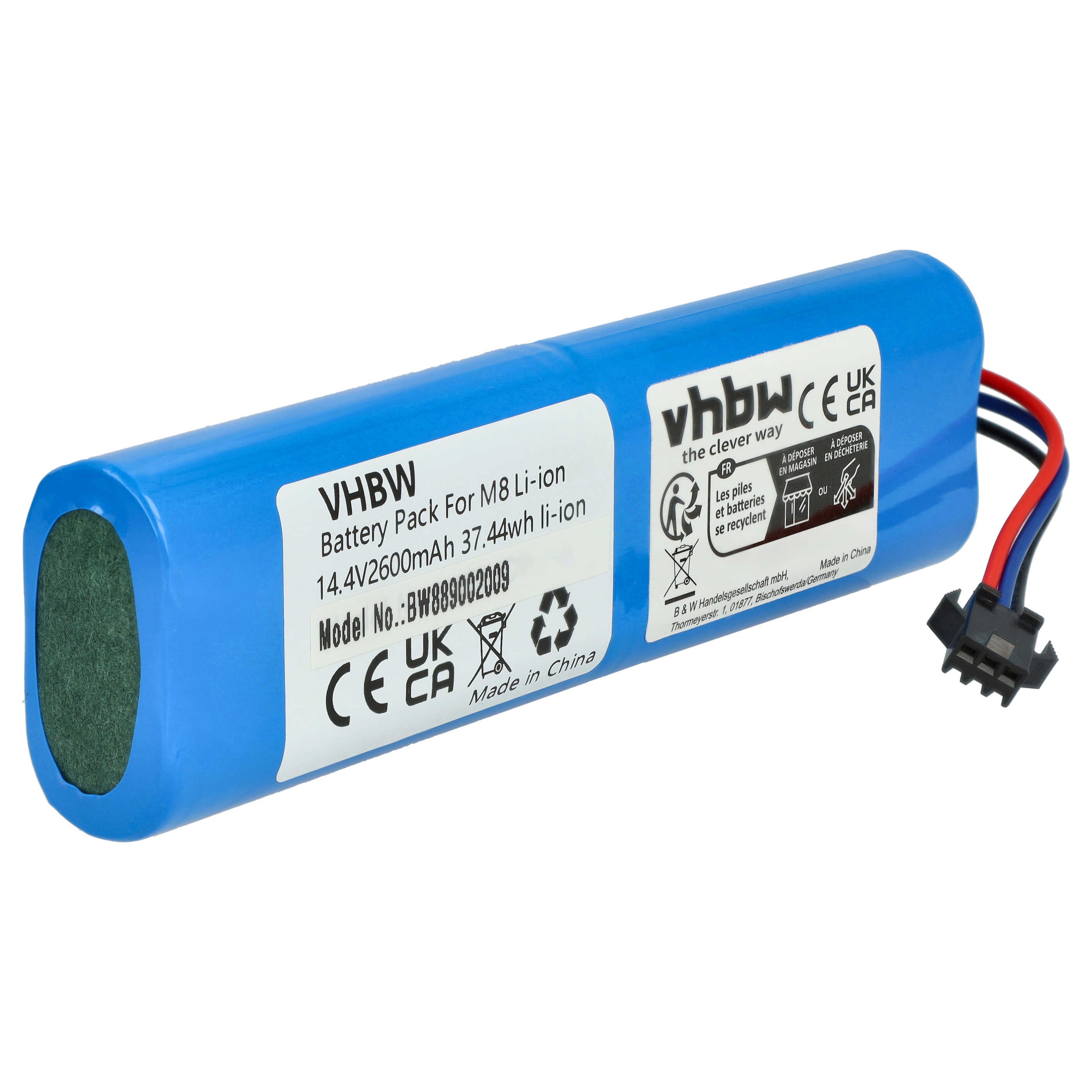 Vhbw Batería compatible con Uoni S1 robot limpieza (2600 mAh, 14,4 V