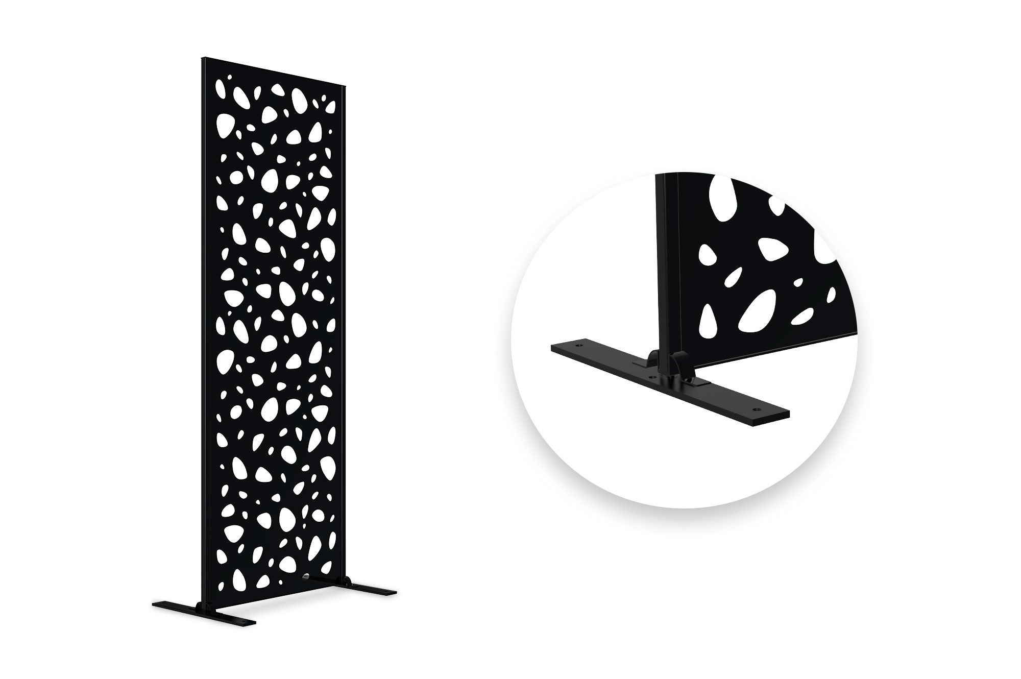 Lot de 3 panneaux décoratifs SUNNY Noir H.160cm motifs intégral - 3