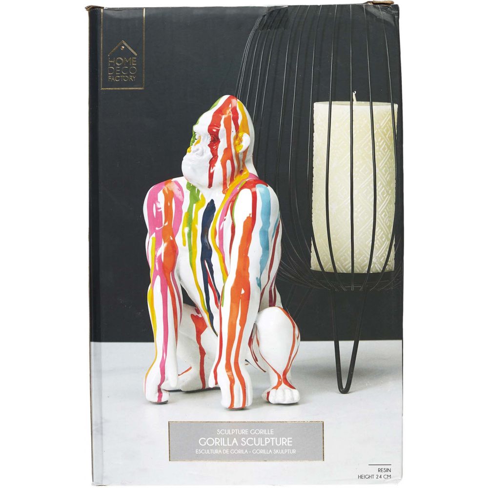 Statue - HOME DECO FACTORY - Gorille Deco - Colorée - Multicolore - 7