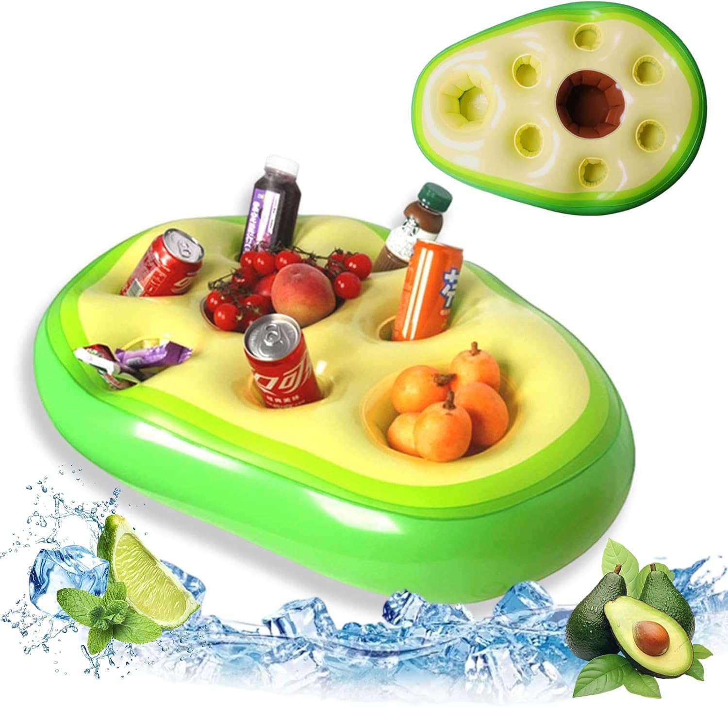 Porte-gobelet Gonflable HIULLEN 50x70 Cm - 8 Trous, 2 Poignées, PVC épais, Pour Piscine Plage Lac, Flotteur Multifonction PVC épais étanche Porte-gobelet Gonflable HIULLEN 50x70 Cm - 8 Trous, 2 Poignées, PVC épais, Pour Piscine Plage Lac, Flotteur Multifonction PVC épais étanche