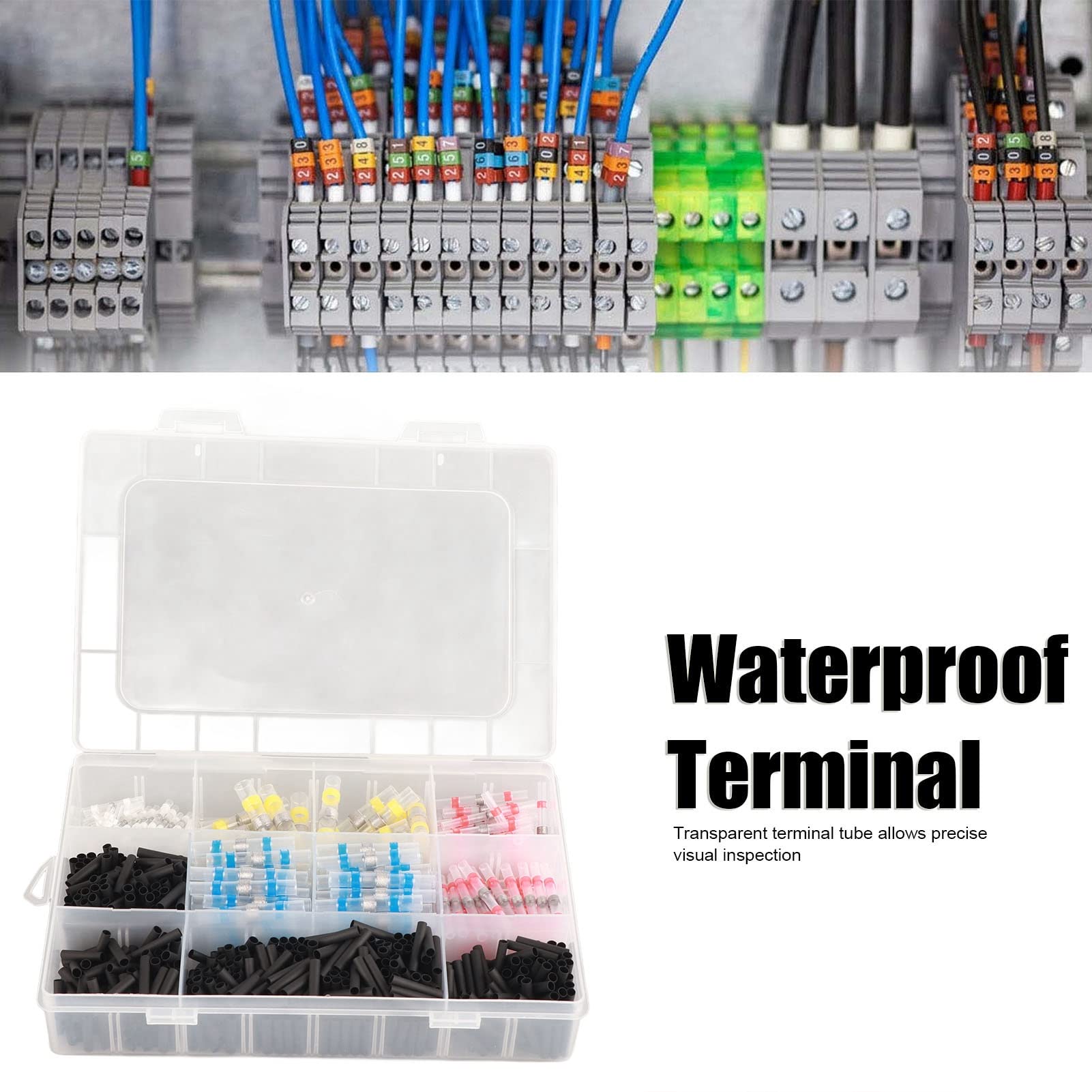 800 pezzi terminale di testa filo impermeabile saldatura sigillo termorestringente tubo connettore trasparente - 8