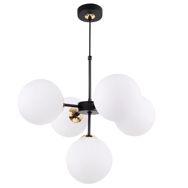 Lampa sufitowa wisząca Imperia modern 5xE14 abażur kula złota/biała Light Home LH