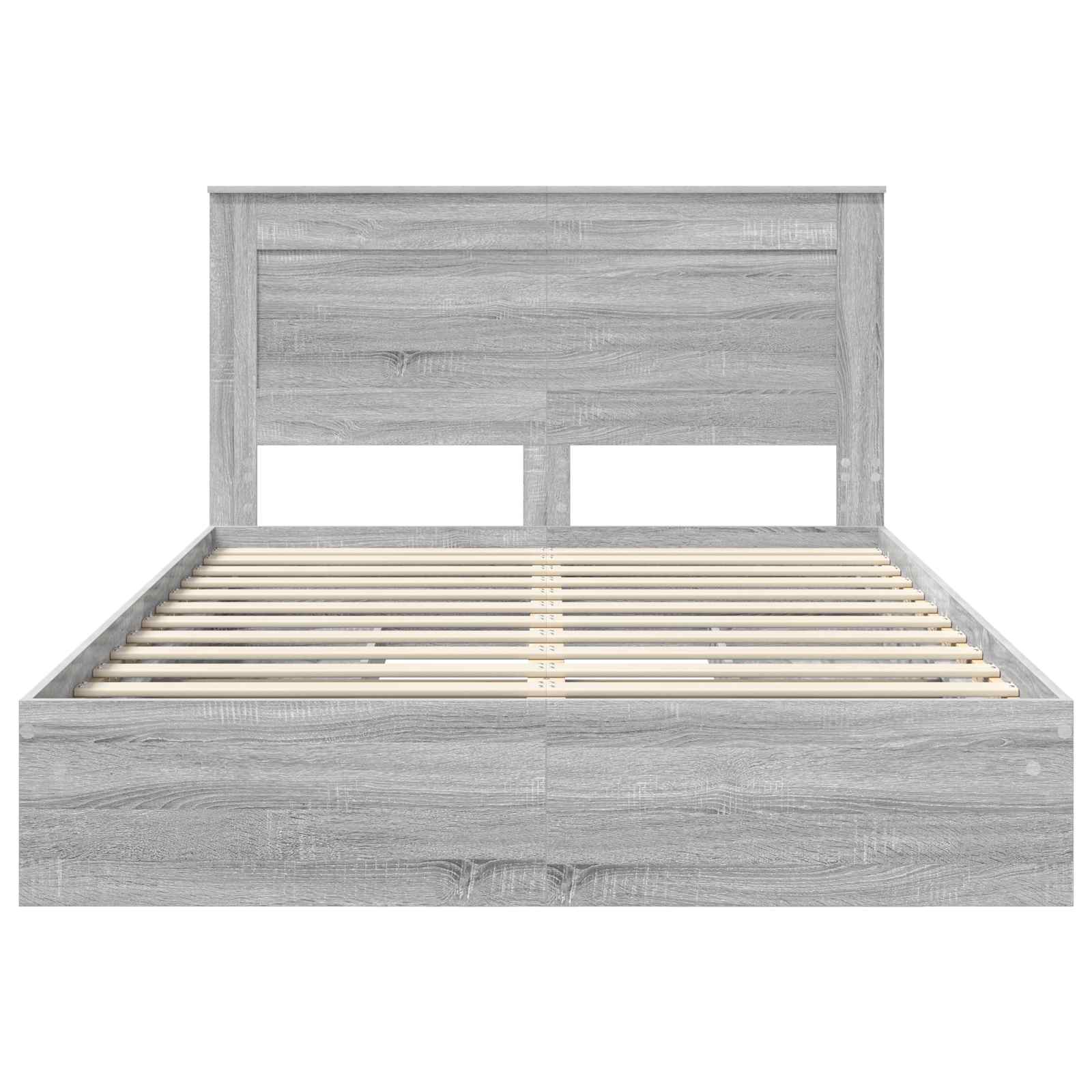 Lit de rangement gris 140 x 200 cm en panneau de bois - 8