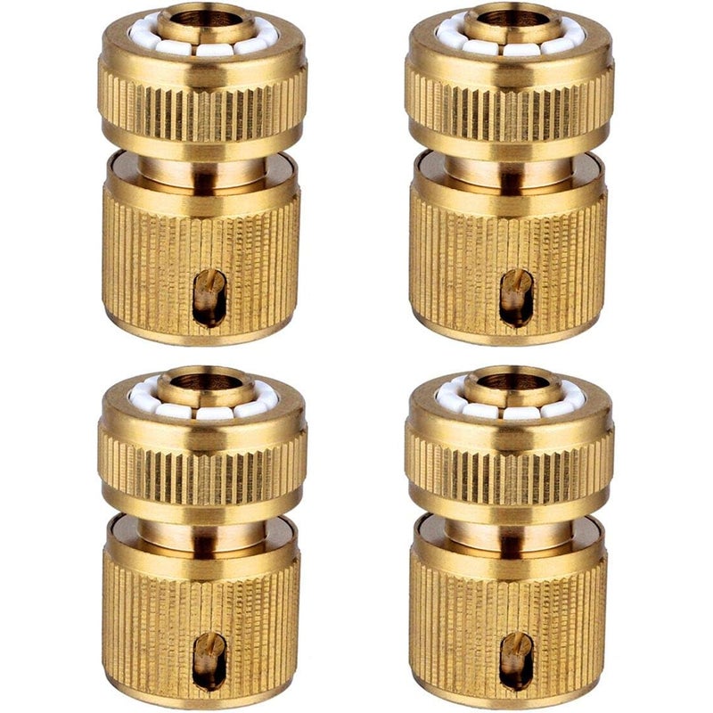 Szybkozłączki mosiężne do węży ogrodowych (4 sztuki), 1/2 cala, wytrzymałe i łatwe w montażu