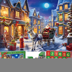 YongSral – Calendrier De L'Avent Puzzle 2024 – 1008 Pièces, Compte à Rebours 24 Jours, Décoration Murale De Noël