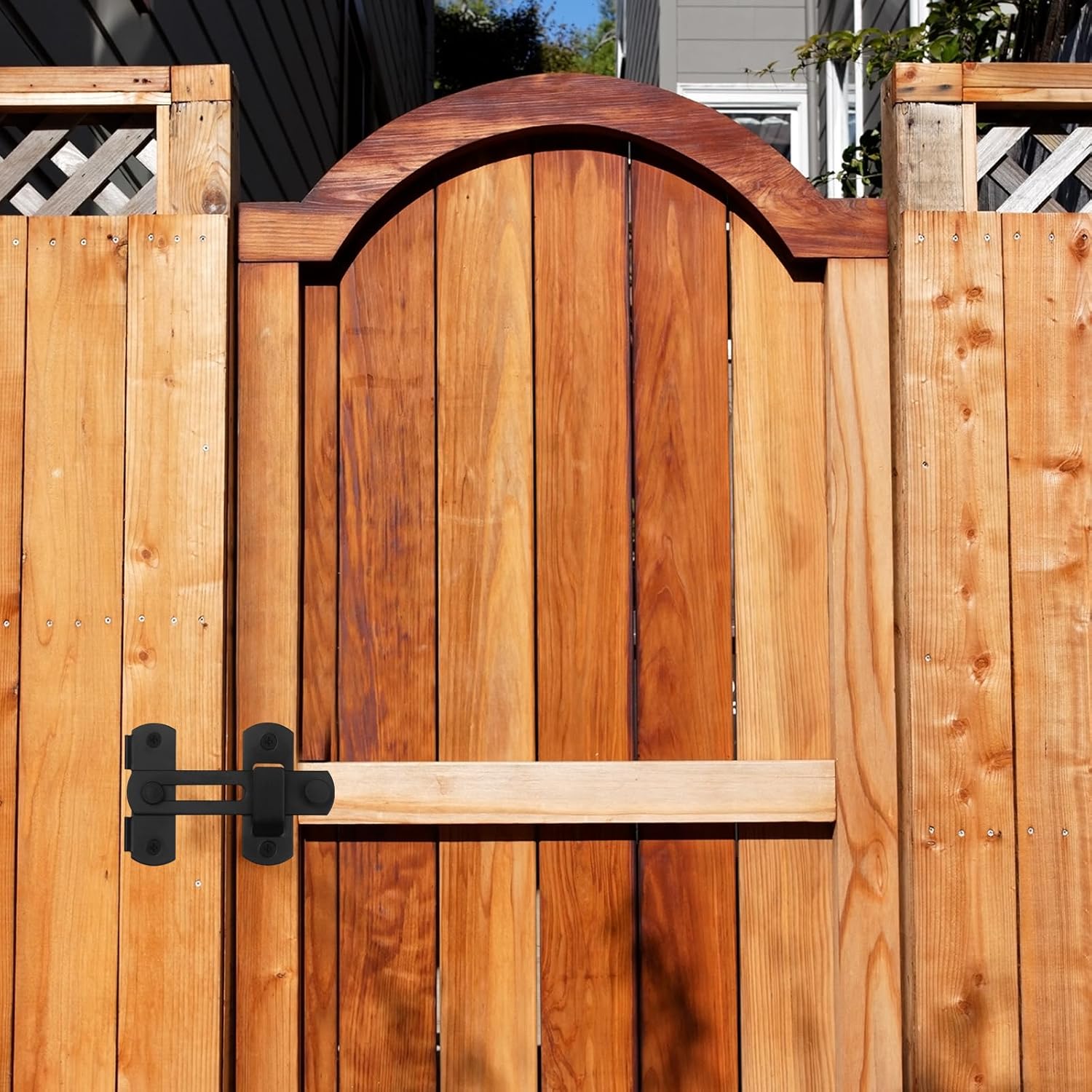 Loquet de porte en acier inoxydable de haute qualité, adapté aux portes et fenêtres coulissantes, loquet de grange, extérieur et domestique (noir) - 9