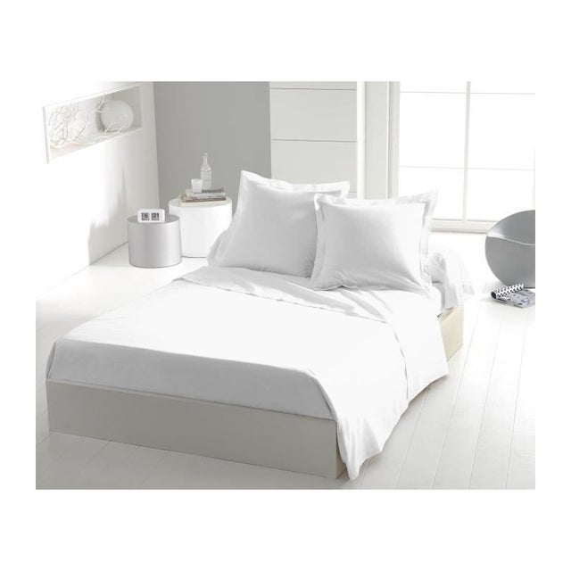 Drap plat - HOME LINGE PASSION - 180 x 290 cm - 1 personne - Blanc