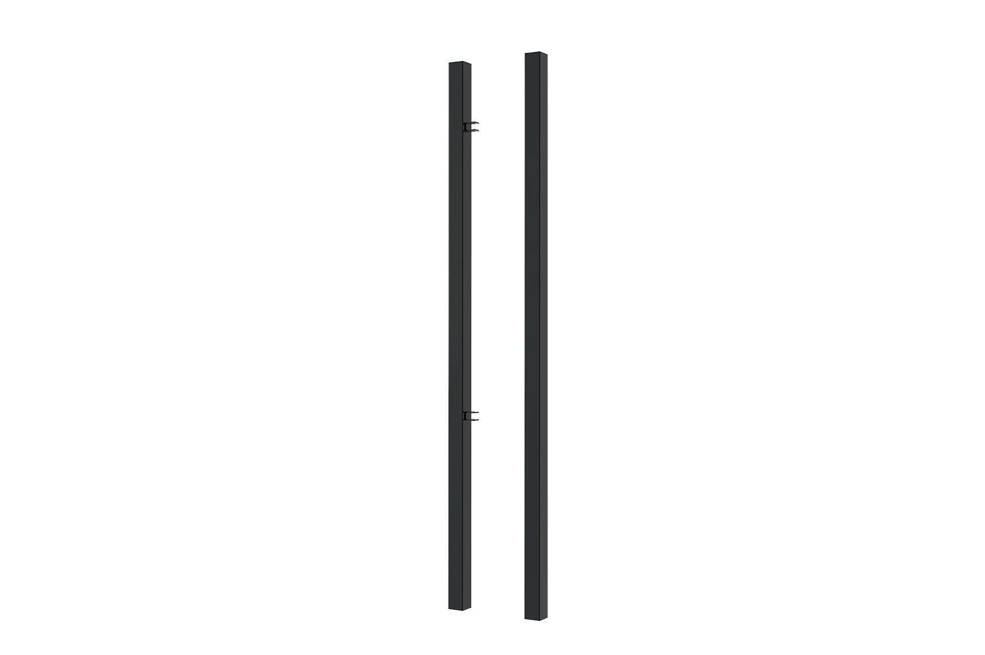 Lot de 2 poteaux en fer DARIO 6x6cm H.190cm Noir Mat - 6