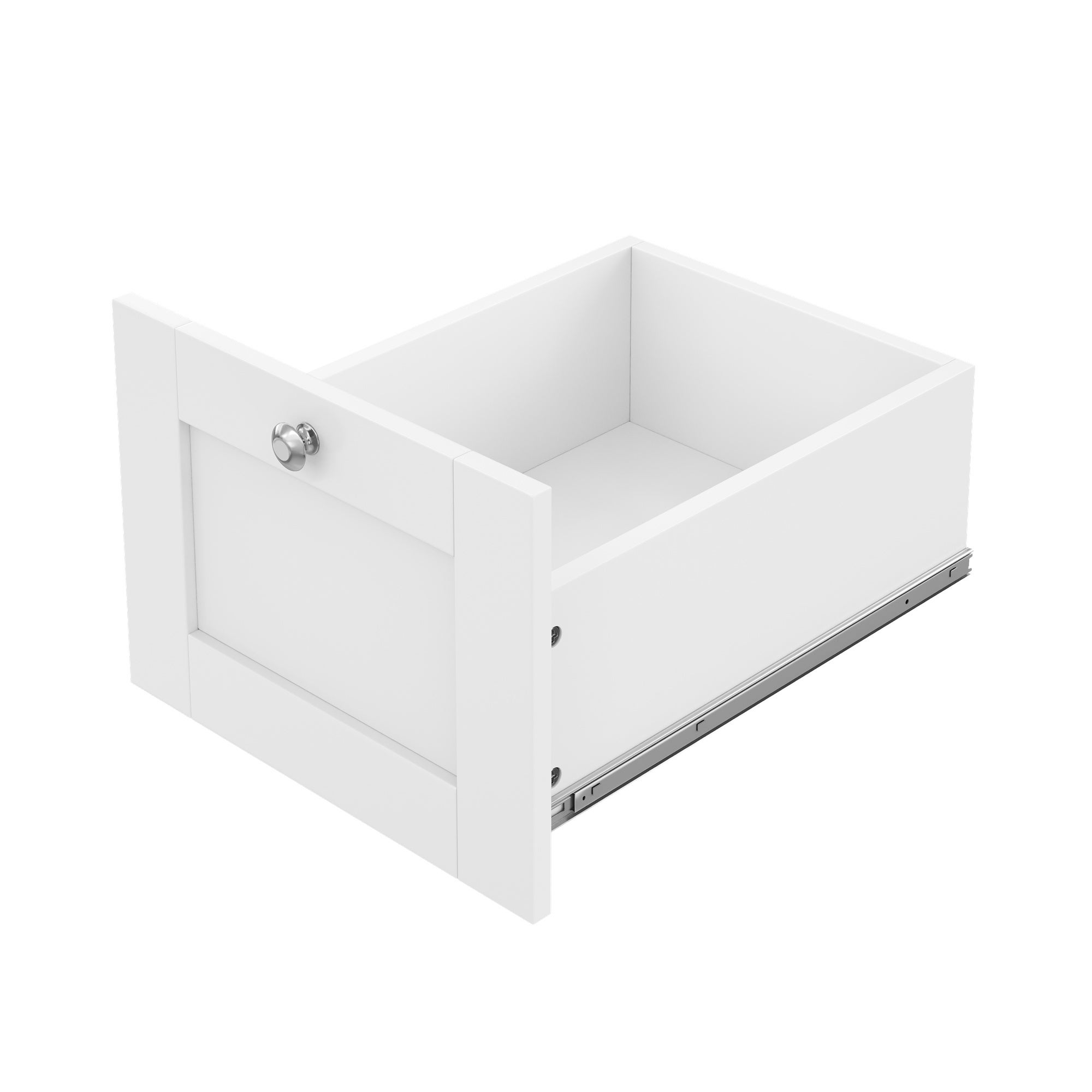 Ilot central de cuisine - avec comptoir pliant - 3 tiroirs et étagères réglables - Blanc - 9