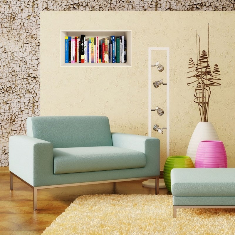 Pegatina de efecto 3d libros - adhesivo de pared - revestimiento sticker mural decorativo - 40x120cm
