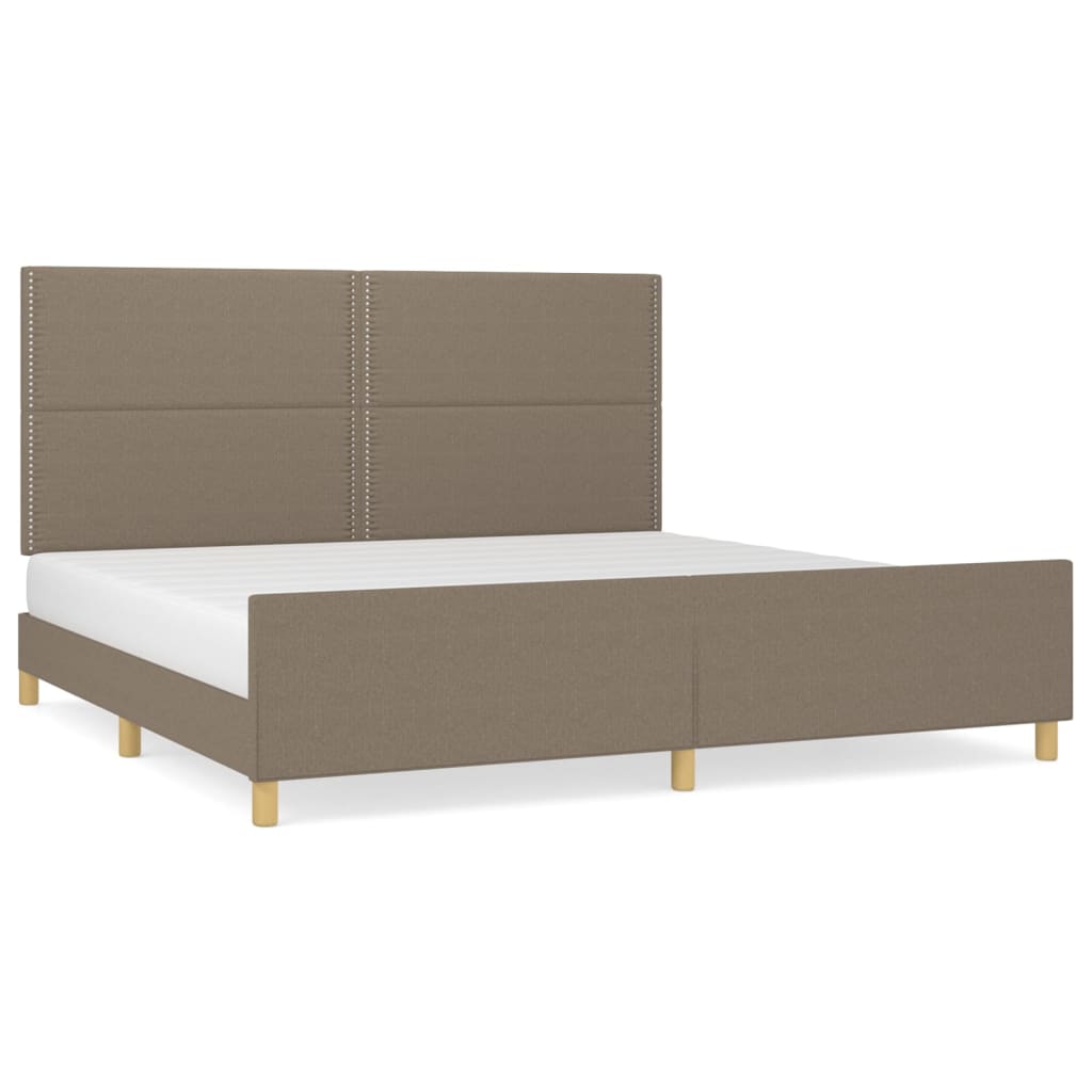 Cadre de lit sans matelas taupe 200x200 cm tissu - 2