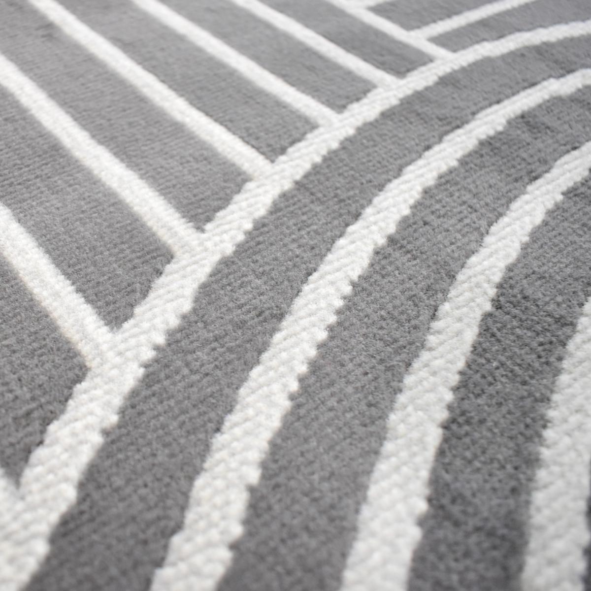 tapis salon 200x290 tissé gris rectangle motif géométrique LYN49 ARCRIL - 4