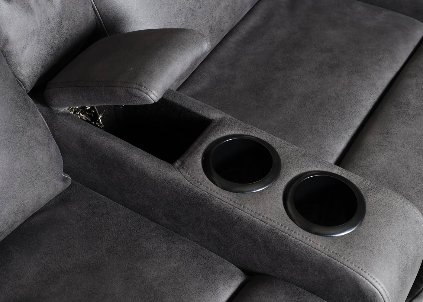 Poltrona da cinema 2 posti HWC-K17 regolabile tessuto grigio scuro - 6