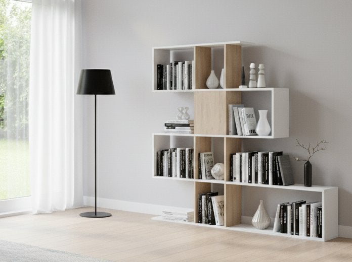 Bibliothèque pour Bureau en MDF Blanc H. 145 x l. 145 x P. 29 cm - 6