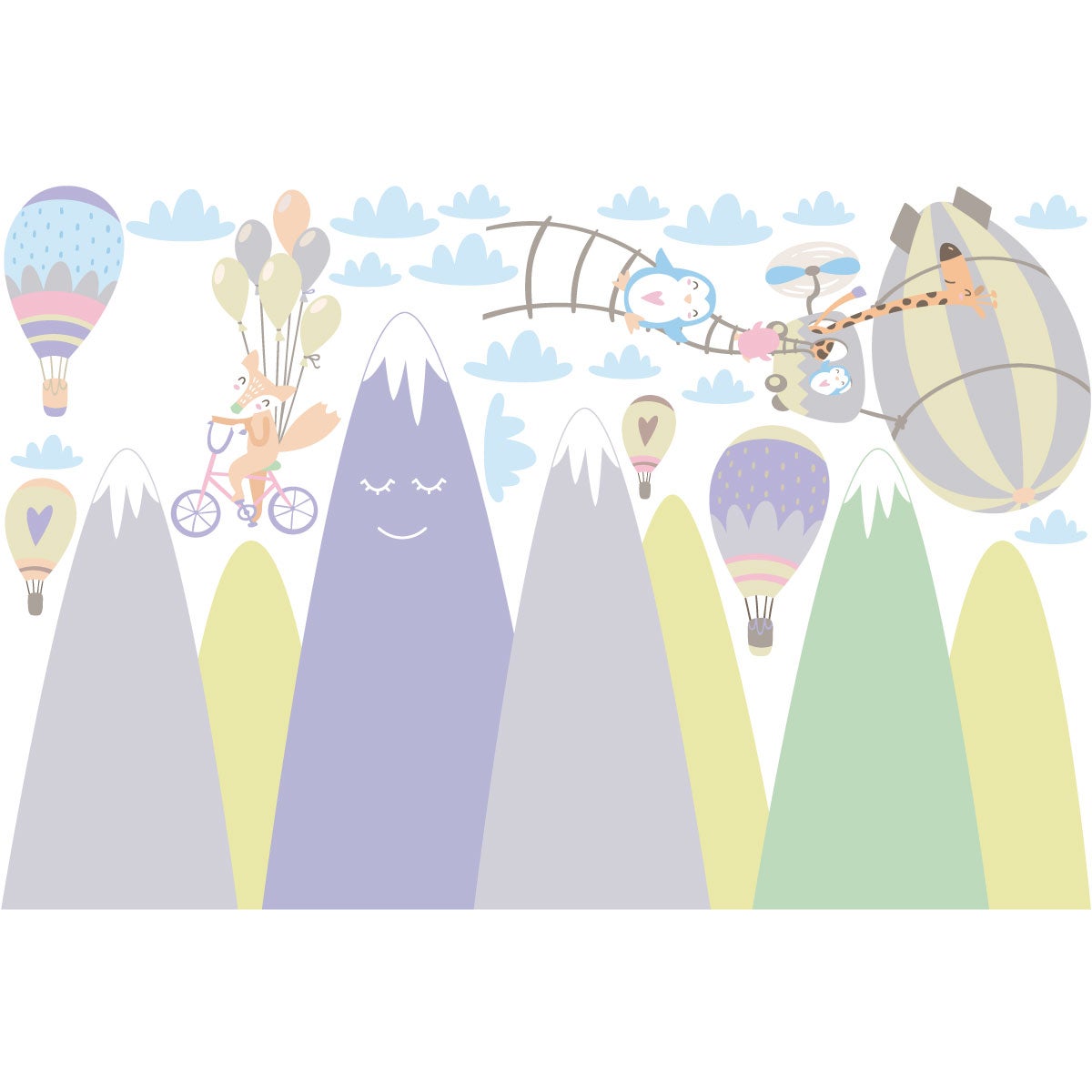 Adesivo bambino di montagna scandinavo animali maligni - Sticker adesivo - adesivi murali - 50x75cm - 4