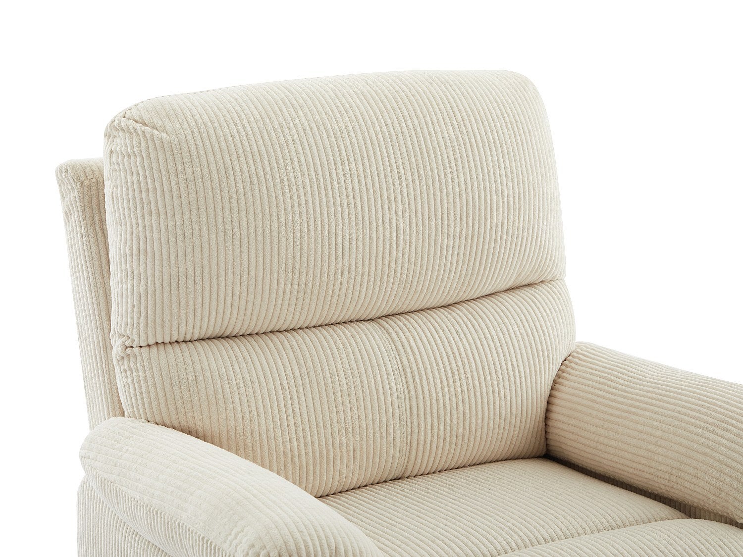 Fauteuil relax électrique en velours côtelé beige LUNANO - 5