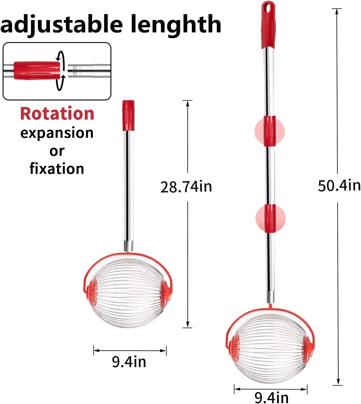 Grand rouleau de ramassage de noix d'extérieur réglable et léger en acier inoxydable, outils de jardinage pour ferme fruitière familiale - 5
