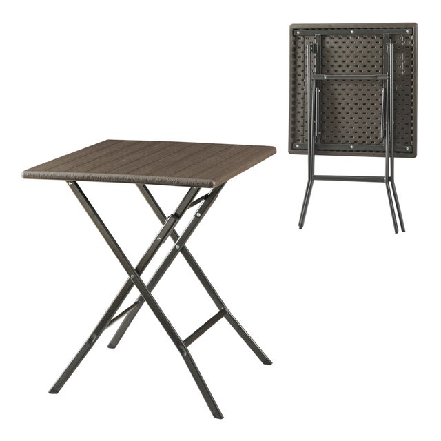 Tavolo Pieghevole Quadrato 85x85x74 Cm | Leggero, Robusto In Acciaio E ABS | Per Giardino, Campeggio, Picnic