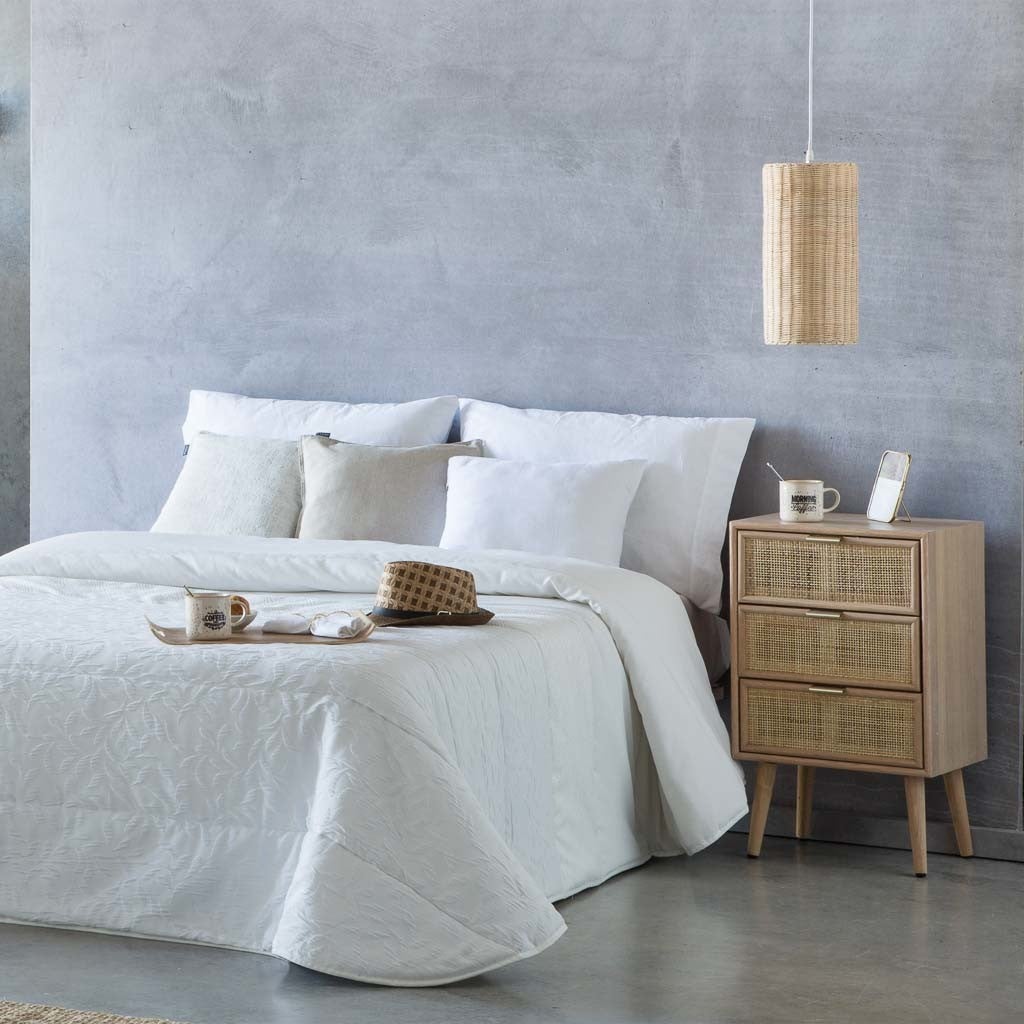 Mesa de cabeceira em malha de madeira e marrom 42x36,5x71 - 2