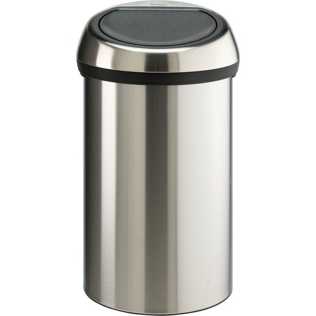 Poubelle Métal Gris métallisé TOUCH BIN Brabantia - larg40 x H71 x P40 cm
