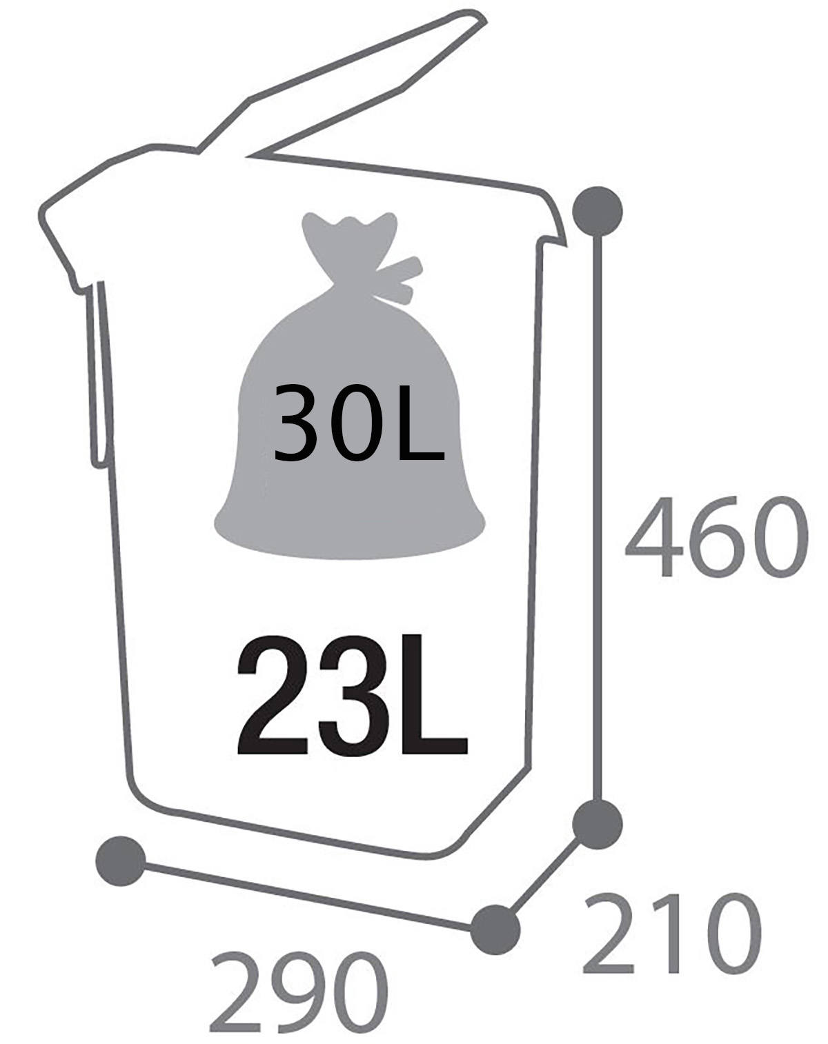 Poubelle intérieur de meuble cuisine 23L Fabriqué en France - PORTASAC ROSSIGNOL - 6
