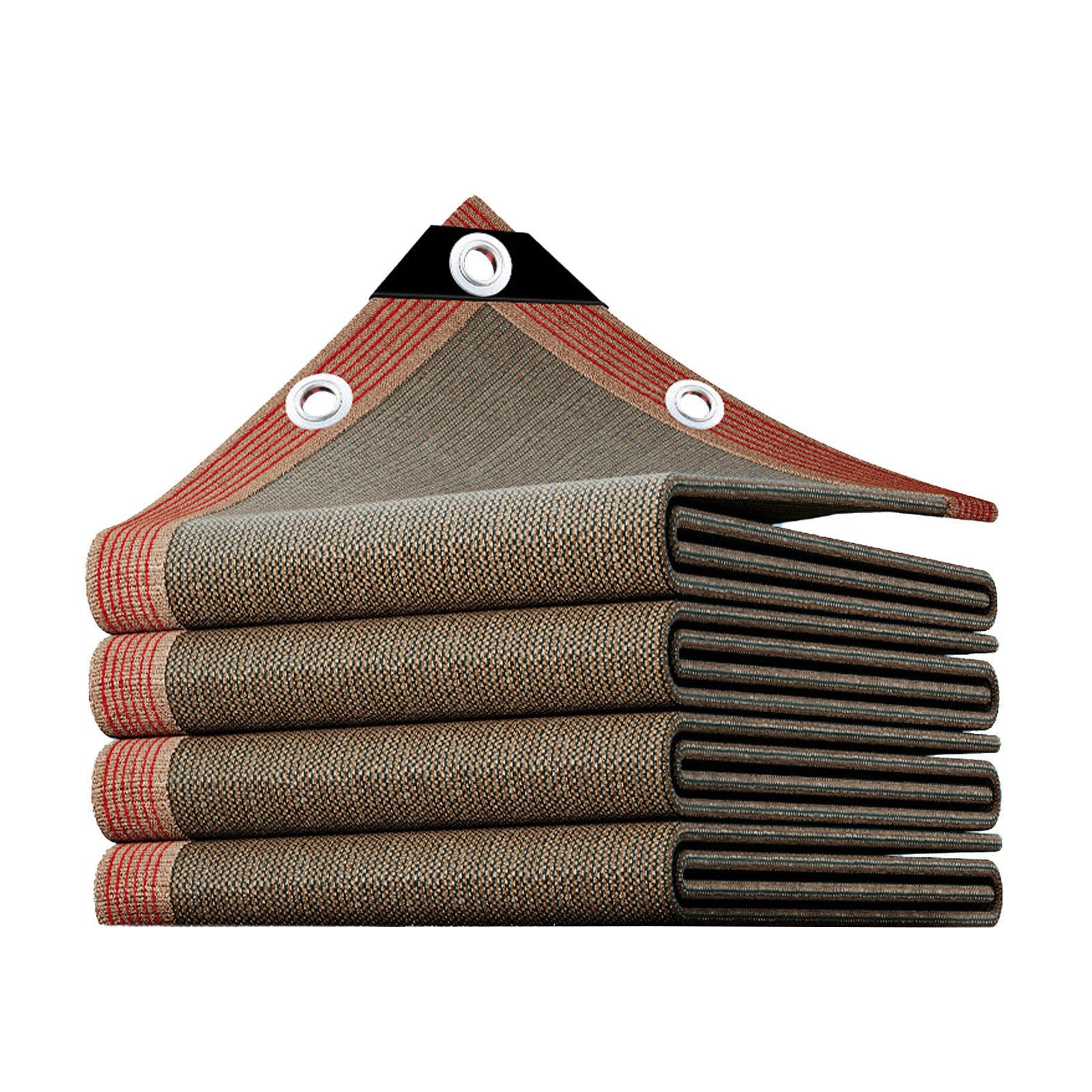 Siatka przeciwsłoneczna 9,84x9,84 stopy, 16 wzmocnionych oczek na rośliny szklarniowe, pergola, taras, osłona przeciwsłoneczna, brązowa, 100 g/m²