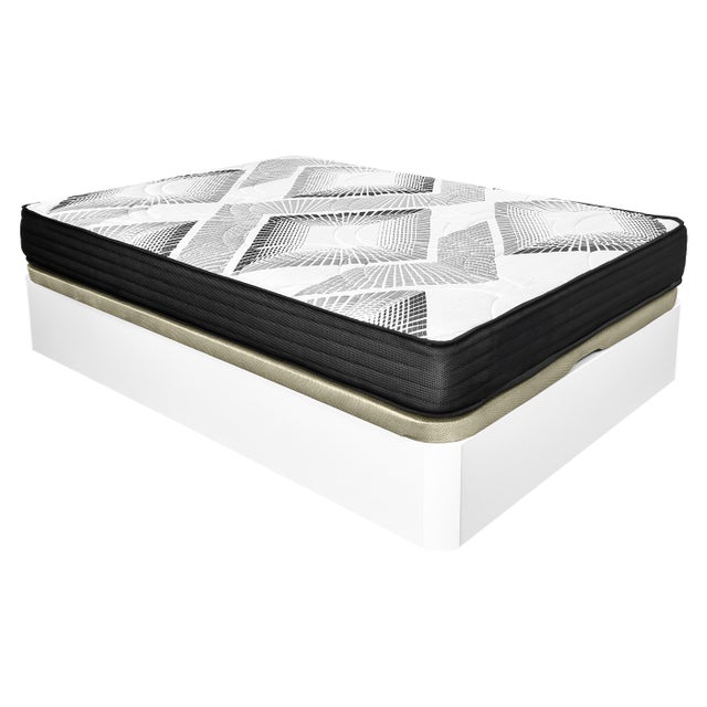 Pack Canapé Abatible Blanco + Colchón Viscoelastico con muelles ensacados Eco Box 135 x 190 cm (Incluye Envío + Montaje)