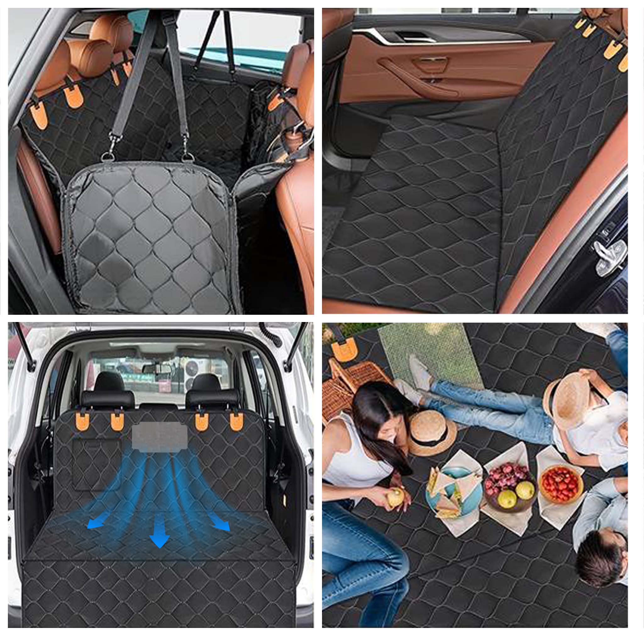 Couverture siège arrière pour chiens - 1320 x 570 x 350 mm / Oxford 600D - Housse séparable banquette arrière Voitures - Transport canin… Fudajo - 7
