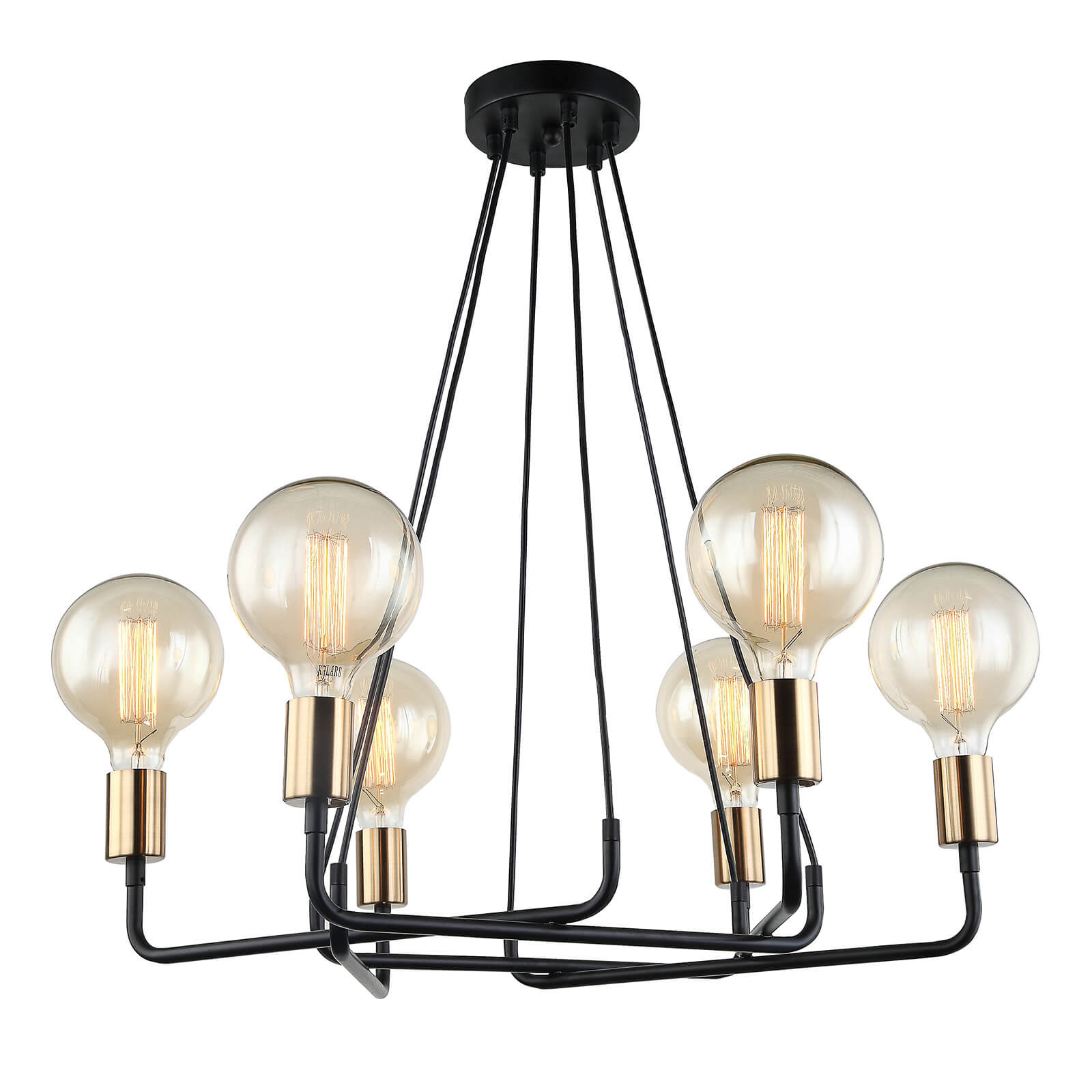 Suspension moderne Betty Marron noir 6 ampoules - 3
