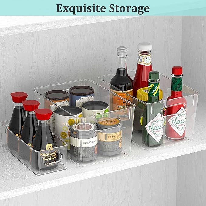 Lot De 4 étagères à Bouteilles Transparentes - Organiseur Empilable Pour Frigo, 20,5x12x11 Cm - 5