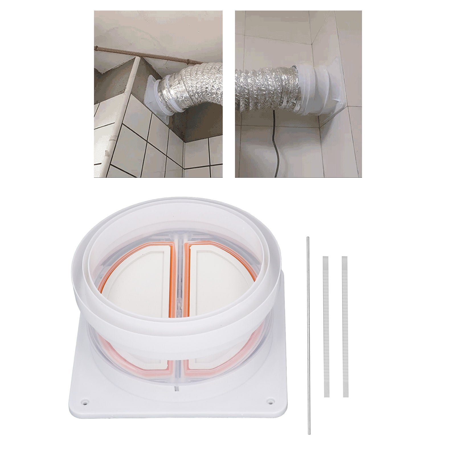 Válvula anti-retorno em ABS para exaustores de cozinha, controlo universal unidirecional de odores para casas de banho - 6