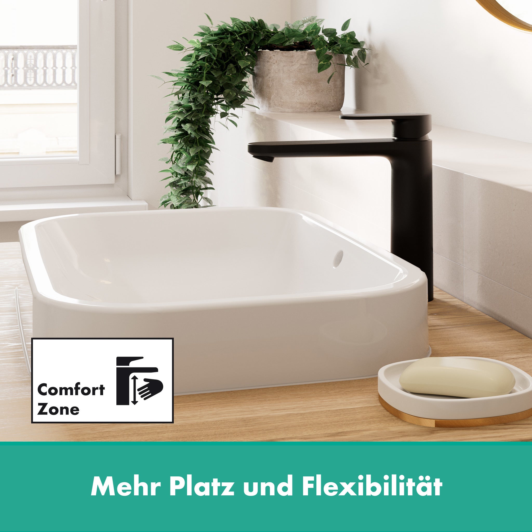 Mitigeur lavabo HANSGROHE Vernis Blend 190 sans tirette ni vidage noir mat - 6