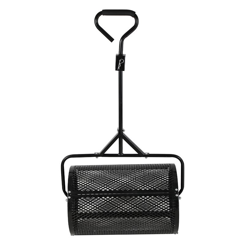 Ręczny rozsiewacz 75 l, 60 × 40 cm rozsiewacz do trawników do pielęgnacji ogrodu i trawnika do wysiewu trawy Czarny