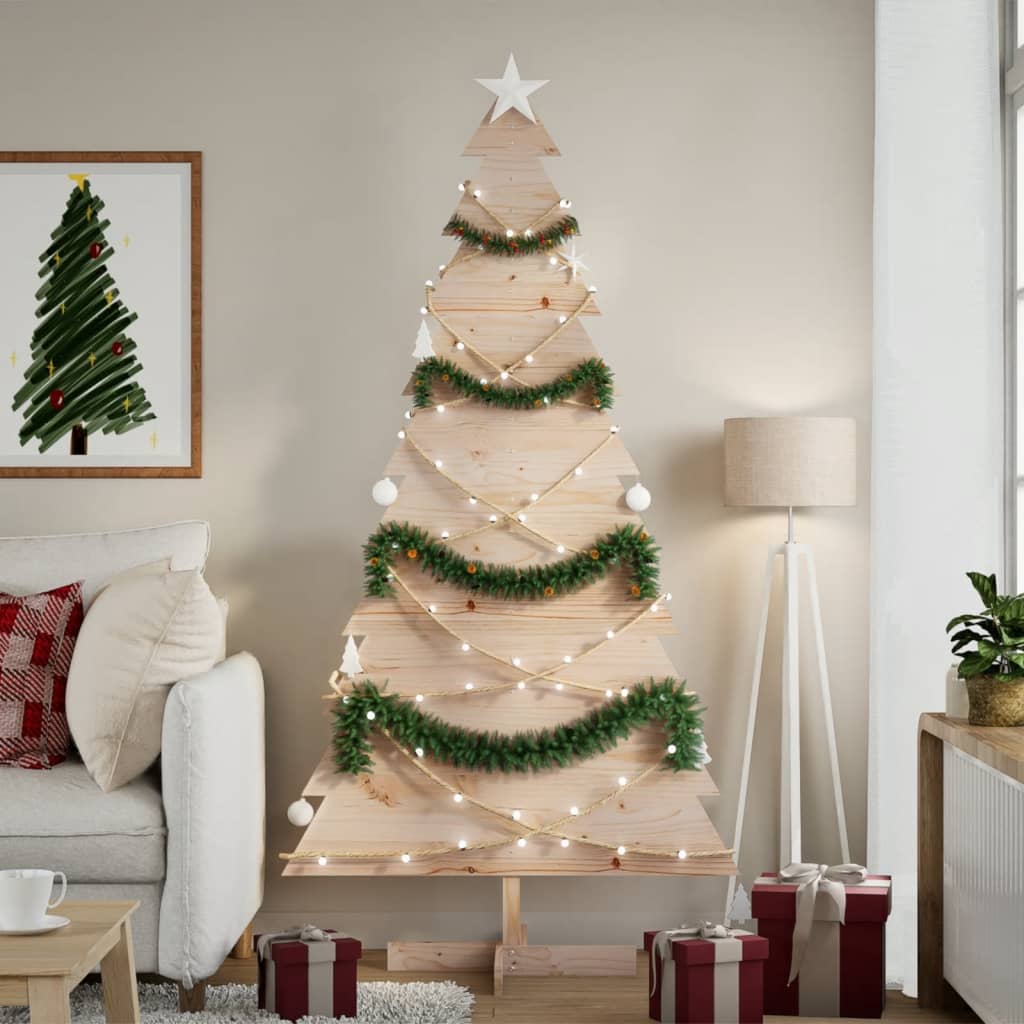 Arbre de Noël en bois pour décoration 180 cm bois massif de pin | Leroy ...