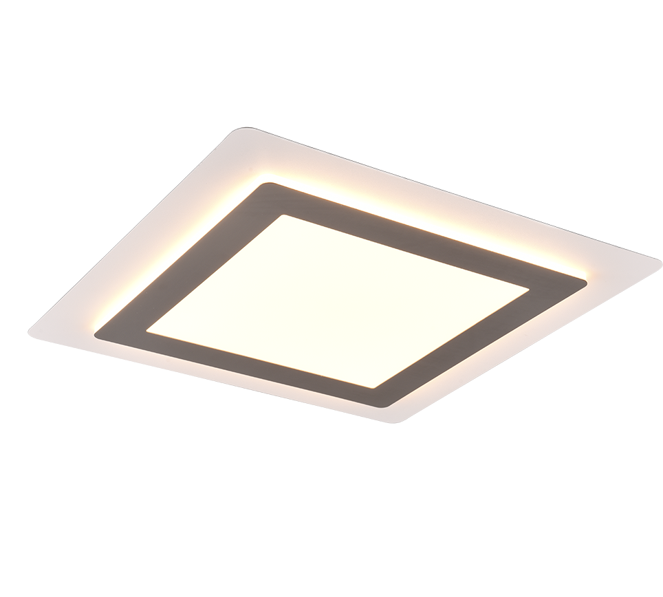 Plafon LED z pilotem MORGAN srebrny 46W Odcienie bieli 6000lm metal wym:4x45x45cm IP20 Trio